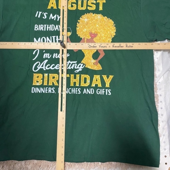 August It's My Birthday Month T-Shirt Green Women’s‎ Size 2XL - Picture 3 of 7